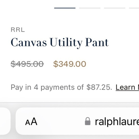 Polo Ralph Lauren Green Canvas Utility Pant - Picture 8 of 8